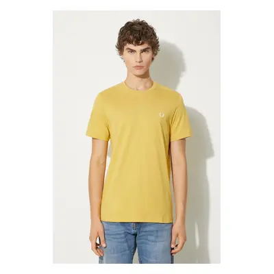 Bavlněné tričko Fred Perry Crew Neck T-Shirt žlutá barva, M1600.W48