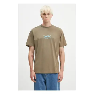 Bavlněné tričko Marcelo Burlon Vintage Logo Basic Tee zelená barva, s potiskem, CMAA056F24JER006