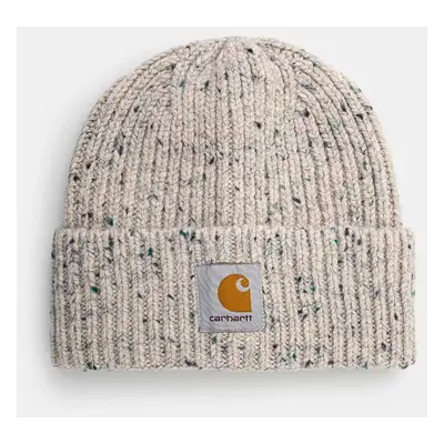 Čepice Carhartt WIP Anglistic Beanie béžová barva, z husté pleteniny, vlněná, I013193.2FNXX