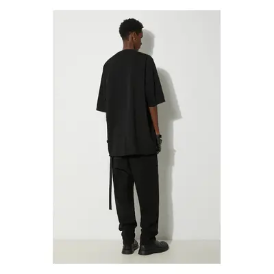 Bavlněné tričko Rick Owens Jumbo T-Shirt černá barva, DU01D1274.RIG.09