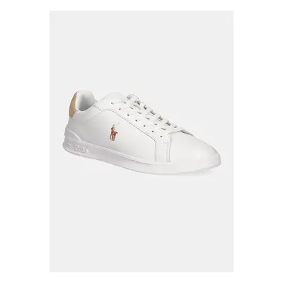 Kožené sneakers boty Polo Ralph Lauren Hrt Ct II bílá barva, 809940762001