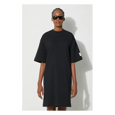 Bavlněné šaty JW Anderson černá barva, mini, oversize, JD0034.PG1366