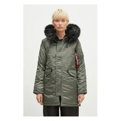 Bunda Alpha Industries N-3B VF 59 Wmn dámská, zelená barva, zimní, 113007