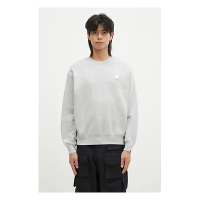 Mikina A Bathing Ape ONE POINT RELAXED FIT CREWNECK SWEATSHIRT pánská, šedá barva, melanžová, 1K