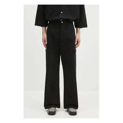 Bavlněné kalhoty Rick Owens Cargo Trousers černá barva, jednoduché, DU02D2354.TW