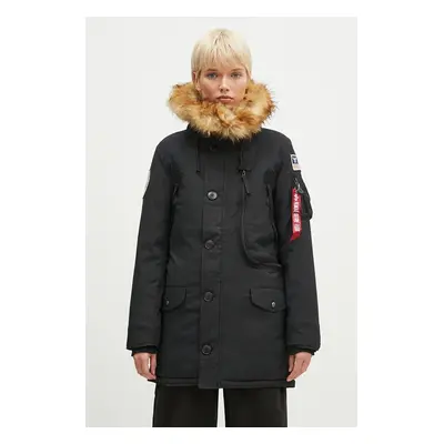 Parka Alpha Industries Polar Jacket dámská, černá barva, zimní, 123002