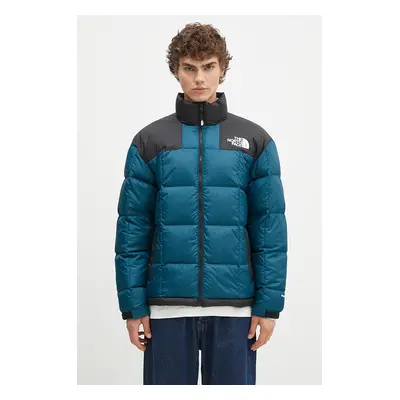 Péřová bunda The North Face Lhotse Jacket pánská, tyrkysová barva, zimní, NF0A3Y231NO1