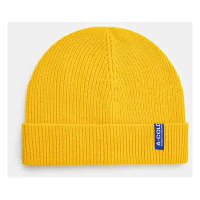 Vlněná čepice A-COLD-WALL* Ribbed Structure Beanie žlutá barva, ACWUA207