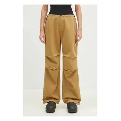 Kalhoty Alpha Industries Cargo Jogger Pant dámské, béžová barva, široké, high waist, 148024