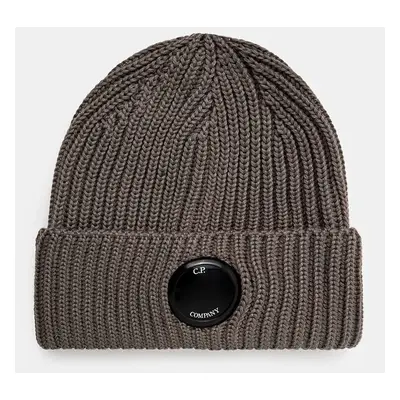 Vlněná čepice C.P. Company Extra Fine Merino Wool Goggle Beanie béžová barva, 17CMAC272A005509A