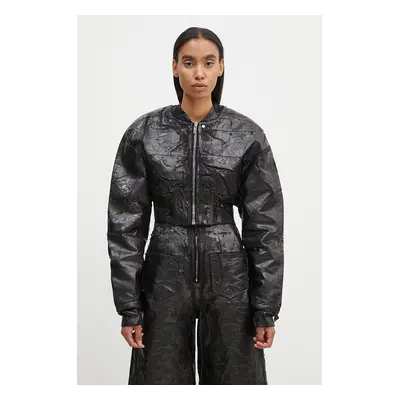 Bunda Rick Owens Collage Bomber dámská, černá barva, přechodná, DS02D2723.BMC