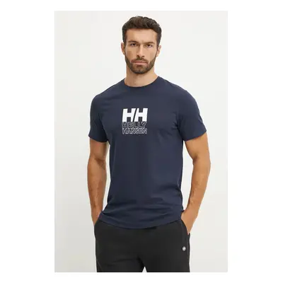 Bavlněné tričko Helly Hansen CORE GRAPHIC černá barva, 53936