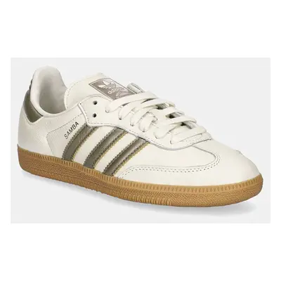 Kožené sneakers boty adidas Originals Samba OG W béžová barva, IG1964