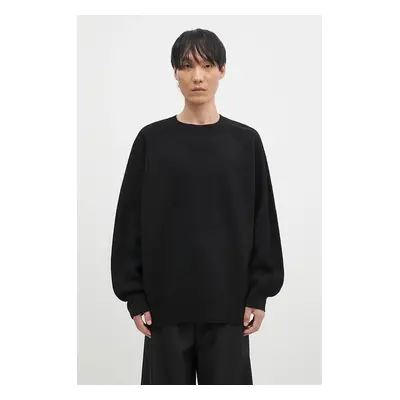 Vlněný svetr Y-3 3-S Knit Crew černá barva, lehký, IW7483