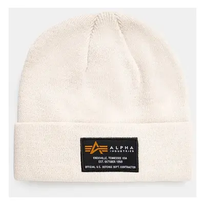 Čepice Alpha Industries Crew Beanie béžová barva, 128924