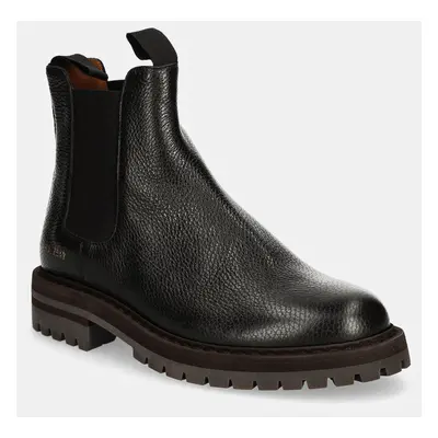 Kožené kotníkové boty Common Projects Chelsea Workboot in Leather pánské, černá barva, 2447