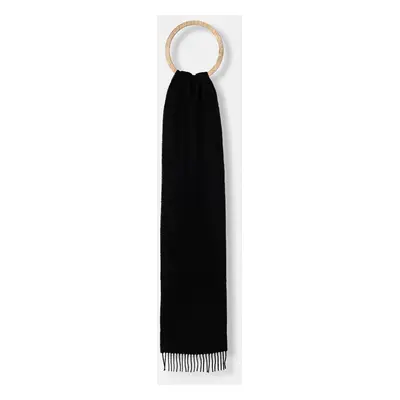 Vlněná šála Norse Projects Moon Lambswool Scarf černá barva, N83.0021.9999