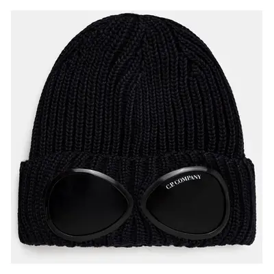 Vlněná čepice C.P. Company Extra Fine Merino Wool Goggle Beanie zelená barva, 17CMAC122A005509A