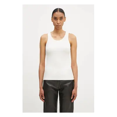 Top Coperni Rib Logo Tank Top dámský, béžová barva, COPJS12F5006