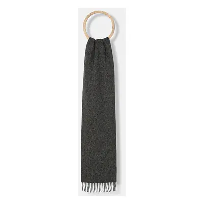 Vlněná šála Norse Projects Moon Lambswool Scarf šedá barva, s aplikací, N83.0021.1034