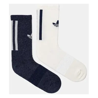 Ponožky s příměsí vlny adidas Originals 2-pack tmavomodrá barva, IX7613