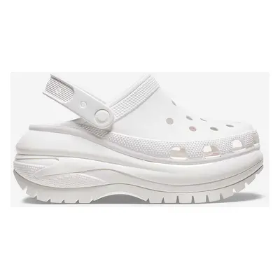 Pantofle Crocs Classic Mega Crush Clog dámské, bílá barva, na platformě, 207988.WHITE-WHITE