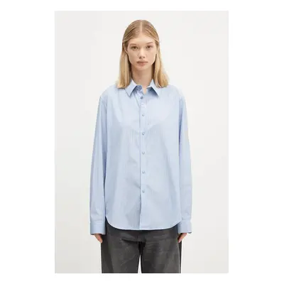 Bavlněná košile Martine Rose Classic Shirt modrá barva, relaxed, s klasickým límcem, 401WS02509