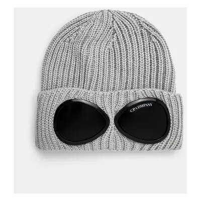 Vlněná čepice C.P. Company Extra Fine Merino Wool Goggle Beanie šedá barva, 17CMAC122A005509A