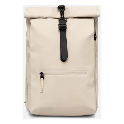 Batoh Rains Rolltop Rucksack W3 béžová barva, velký, hladký, 13320-26