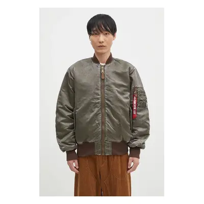 Bomber bunda Alpha Industries MA-1 Vintage zelená barva, přechodná, oversize, 148127