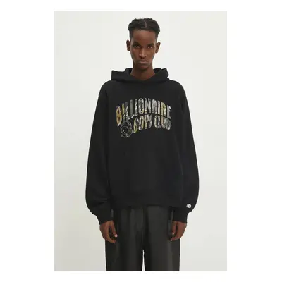 Bavlněná mikina Billionaire Boys Club Camo Arch Logo Popover Hood pánská, černá barva, s kapucí,