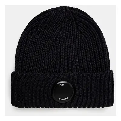 Vlněná čepice C.P. Company Extra Fine Merino Wool Goggle Beanie černá barva, 17CMAC272A005509A