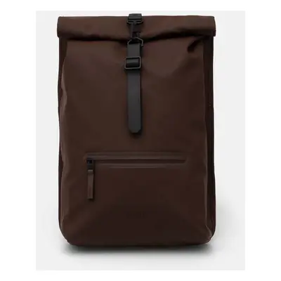 Batoh Rains Rolltop Rucksack W3 hnědá barva, velký, hladký, 13320-23