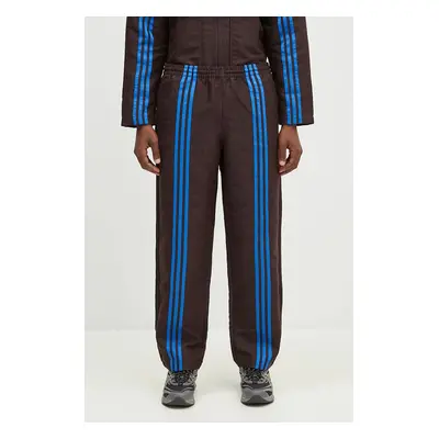 Kalhoty adidas Originals Club TrackPant pánské, hnědá barva, vzorované, JN5970