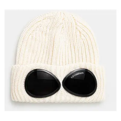 Vlněná čepice C.P. Company Extra Fine Merino Wool Goggle Beanie béžová barva, 17CMAC122A005509A