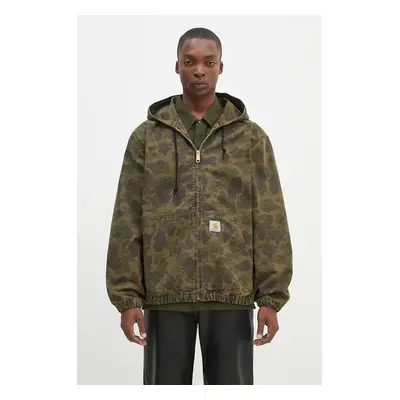 Bavlněná bunda Carhartt WIP Duck Active Jacket zelená barva, I033897.2MQGD