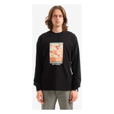 Bavlněné tričko s dlouhým rukávem thisisneverthat Flower Collage L/S Tee černá barva, s potiskem