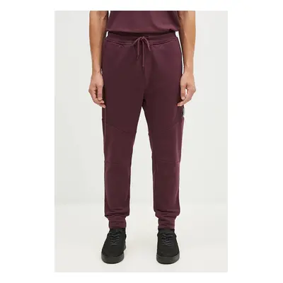 Bavlněné tepláky C.P. Company Diagonal Raised Fleece Lens Sweatpants fialová barva, 17CMSP084A00