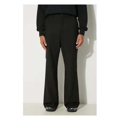 Vlněné kalhoty AMBUSH Flare Pants černá barva, jednoduché, BMCO003F24FAB0011000