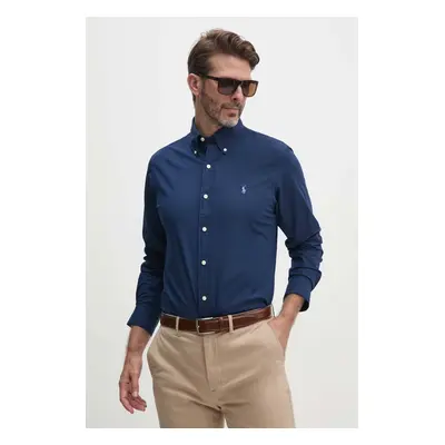 Košile Polo Ralph Lauren pánská, tmavomodrá barva, regular, s límečkem button-down, 710928255