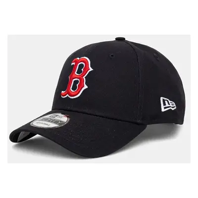 Bavlněná baseballová čepice New Era MLB SIDE PATCH 9FORTY® BOSTON RED SOX tmavomodrá barva, s ap