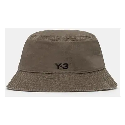 Bavlněný klobouk Y-3 Bucket Hat zelená barva, JJ3950