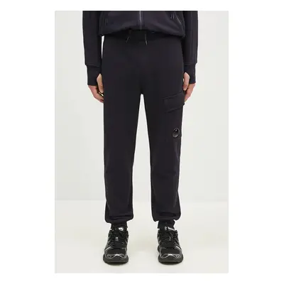 Bavlněné tepláky C.P. Company Diagonal Raised Fleece Cargo Sweatpants zelená barva, 17CMSP017A00