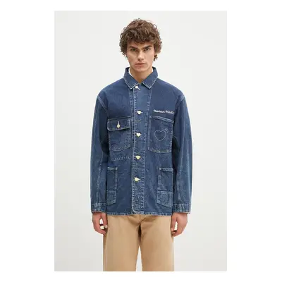 Džínová bunda Human Made Denim Coverall Jacket pánská, tmavomodrá barva, přechodná, HM28JK002