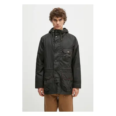 Parka Barbour Field Wax Parka zelená barva, MWX2349