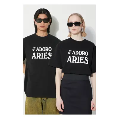 Bavlněné tričko Aries JAdoro Aries SS Tee černá barva, s potiskem, SUAR60008X