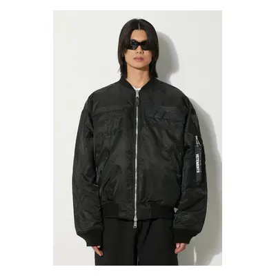 Bomber bunda VETEMENTS Blackout Racing Bomber Jacket černá barva, zimní, oversize, UE64JA920B