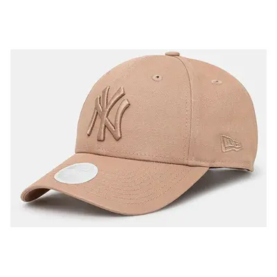 Bavlněná baseballová čepice New Era ESS 9FORTY® NEW YORK YANKEES hnědá barva, s aplikací, 605652