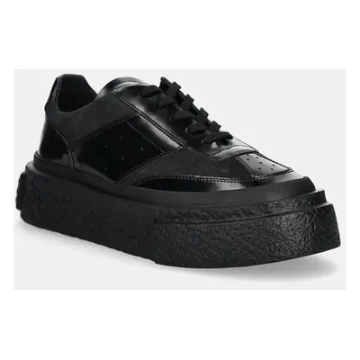 Kožené sneakers boty MM6 Maison Margiela černá barva, SH3WS0004.P7985