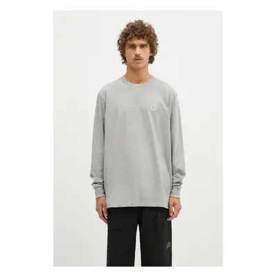 Bavlněné tričko s dlouhým rukávem 1017 ALYX 9SM Regular Fit Longsleeve Crewneck Tee šedá barva, 